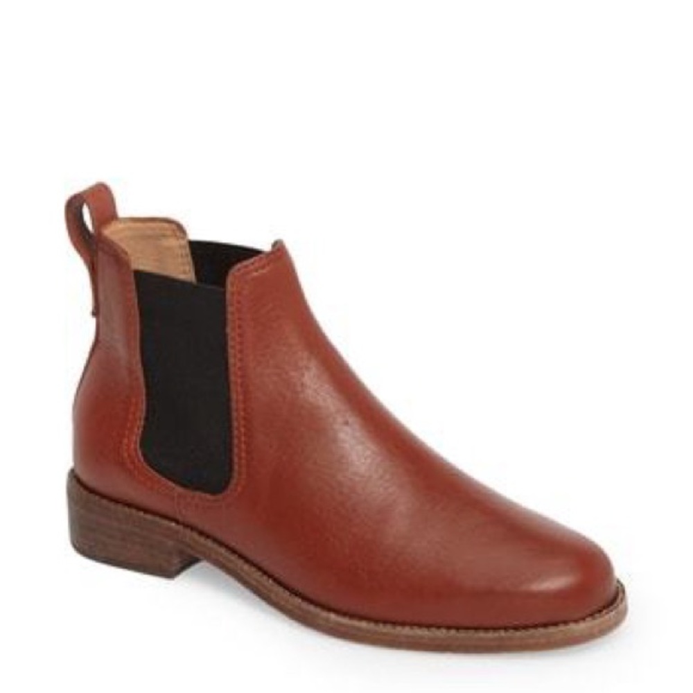 Madewell The Ainsley Chelsea Slip On Leather Cognac Ankle Boots Women’s Size 7.5